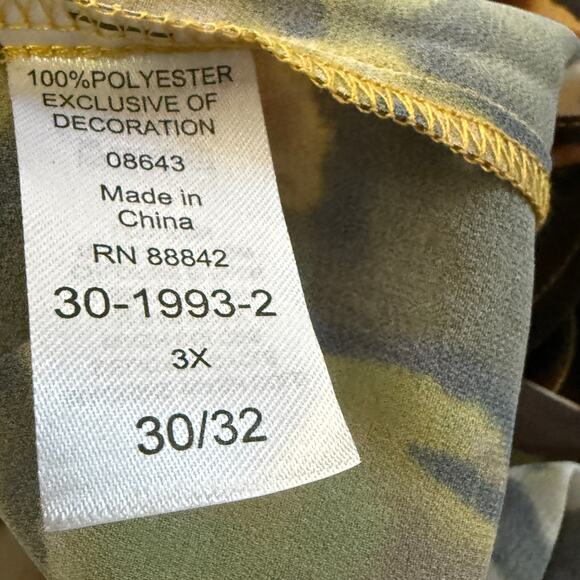 June + Vie Women's Plus Size 3X Lace Trim Blouse Boho Peasant Sheer - Picture 8 of 9